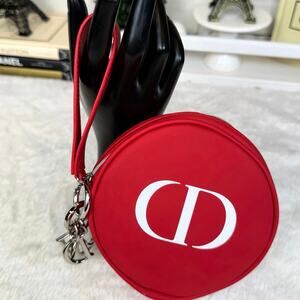 Dior CD red mini wristlet pouch keychain NEW SO CUTE!